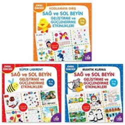 Sağ ve Sol Beyin Geliştirme ve Güçlendirme Etkinlikleri Seti 3-6 Yaş 3 Kitap Takım - 1