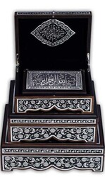 Sandıklı Siyah Kaplama Gümüş Kur`an-ı Kerim Çanta Boy - Hayrat Neşriyat
