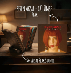 Sezen Aksu - Gülümse Plak ve Ahşap Plak Standı - Plak