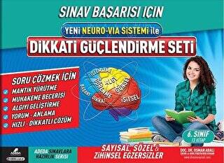 Sınav Başarısı İçin Yeni Neuro-Via Sistemi İle Dikkati Güçlendirme Seti 6. Sınıf 3 Kitap Takım - 1