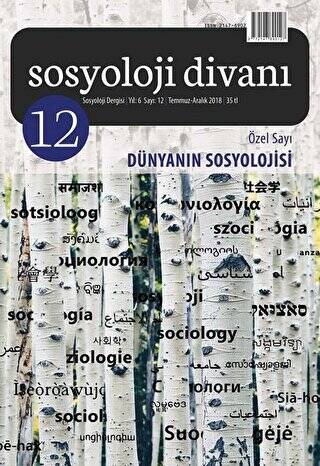 Sosyoloji Divanı Sayı: 12 Aralık 2018 Özel Sayı: Dünyanın Sosyolojisi - 1