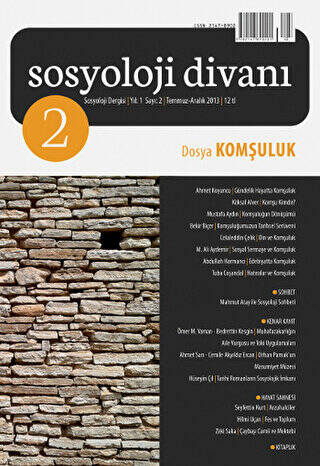 Sosyoloji Divanı Sayı: 2 Temmuz-Aralık 2013 - 1