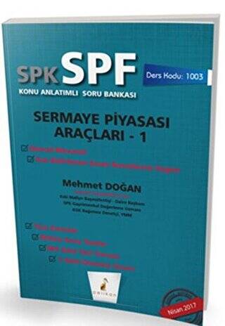 SPK - SPF Sermaye Piyasası Araçları 1 Konu Anlatımlı Soru Bankası - 1