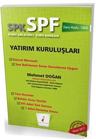 SPK - SPF Yatırım Kuruluşları Konu Anlatımlı Soru Bankası - 1