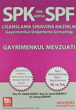 SPK Yeni Adıyla SPF Lisanslama Sınavına Hazırlık Gayrimenkul Değerleme Uzmanlığı Gayrimenkul Mevzuatı - 1