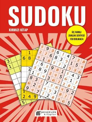 Sudoku Kırmızı Kitap - Üç Farklı Zorluk Seviyesi 159 Bulmaca - 1