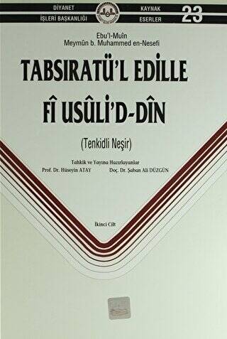 Tabsıratü`l Edille Fi Usuli`d-Din 2. Cilt - 1