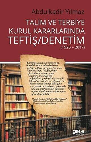 Talim ve Terbiye Kurul Kararlarında Teftiş - Denetim - 1