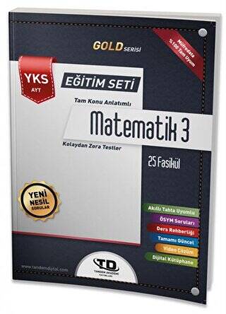 Tandem Akademi Gold Serisi Matematik 3 YKS AYT 25 Fasikül - 1