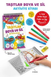 Taşıtlar – Boya ve Sil Aktivite Kitabı - 3 Yaş + - Bigkids Yayınları