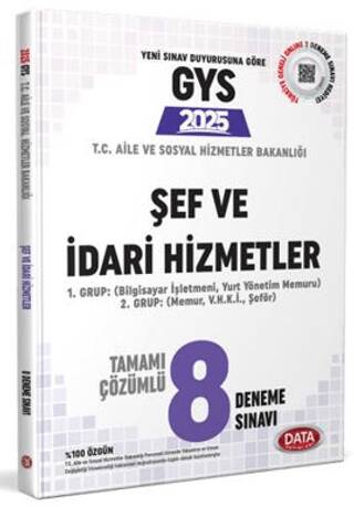 T.C. Aile ve Sosyal Hizmetler Bakanlığı GYS Şef ve İdari Hizmetler Tamamı Çözümlü 8 Deneme Sınavı - 1