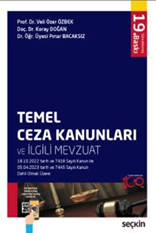 Temel Ceza Kanunları ve İlgili Mevzuat - 1