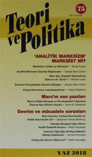 Teori ve Politika Dergisi Sayı: 75 Yaz 2018 - 1