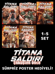 Titana Saldırı - Çöküşten Önce 1-5 Poster Hediyeli Manga Set - Komikşeyler Yayıncılık