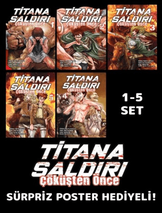 Titana Saldırı - Çöküşten Önce 1-5 Poster Hediyeli Manga Set - 1