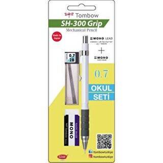 Tombow Sh-300 Grip Mekanik Kurşun Kalem 0.7mm Okul Seti Beyaz - 1