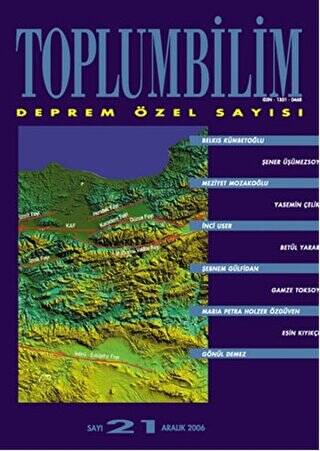 Toplumbilim Sayı: 21 Deprem Özel Sayısı - 1