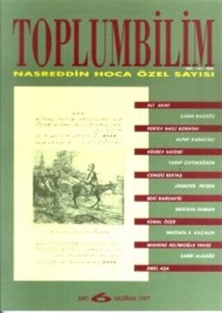 Toplumbilim Sayı: 6 Haziran 1997 Nasreddin Hoca Özel Sayısı - 1