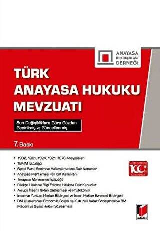 Türk Anayasa Hukuku Mevzuatı - 1