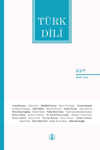 Türk Dili Dergisi Sayı: 867 Mart 2024 - 1