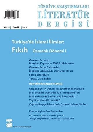 Türkiye Araştırmaları Literatür Dergisi Cilt 11 Sayı: 22 - 1
