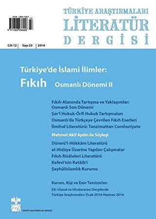 Türkiye Araştırmaları Literatür Dergisi Cilt 12 Sayı: 23 - 1