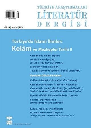 Türkiye Araştırmaları Literatür Dergisi Cilt 14 Sayı: 28 - 1