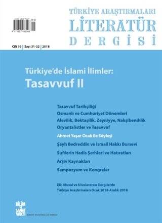 Türkiye Araştırmaları Literatür Dergisi Cilt: 16 Sayı: 31-32 2018 - 1