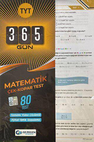 TYT 365 Gün Matematik 80 Yaprak Test - 1