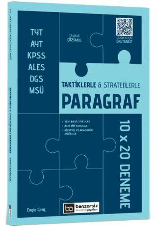 TYT AYT KPSS ALES DGS MSÜ Taktiklerle ve Stratejilerle Paragraf 10 x 20 Deneme - 1