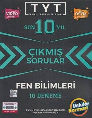 TYT Fen Bilimleri Karması Tıpkı Basım 10 Deneme - 1