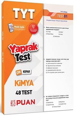 TYT Kimya Çek Kopart Akıllı Test - 1