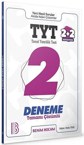 TYT Tamamı Çözümlü 2 Deneme Sınavı - 1