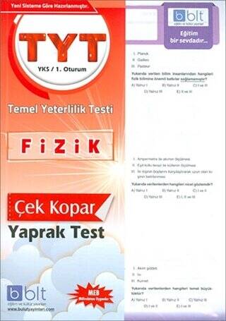 TYT - YKS 1. Oturum Fizik Çek Kopar Yaprak Test - 1