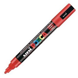 Uni Posca 1.8-2.5 Su Bazlı Postermarkörü Kırmızı Pc-5M - 1
