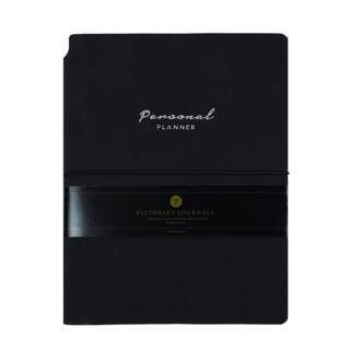 Victorias Journals Kuka Defter A5 Çizgili Siyah - 1