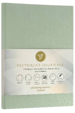 Victorias Journals Smyth Esnek Kapak Planlayıcı Defter 14X20 Cm 100 Gr Krem 96 Yp Yeşil Noktalı - 1