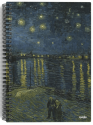 Vincent van Gogh - Starry Night Over the Rhone, 1888 - Spiralli Defter 04 - Çizgisiz - 100 Sayfa - Miosho