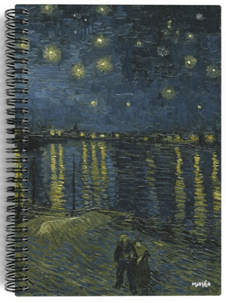 Vincent van Gogh - Starry Night Over the Rhone, 1888 - Spiralli Defter 04 - Çizgisiz - 100 Sayfa - 1