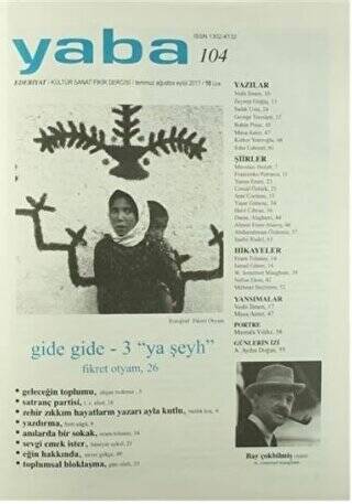 Yaba Edebiyat Dergisi Sayı: 104 Temmuz-Ağustos-Eylül 2017 - 1