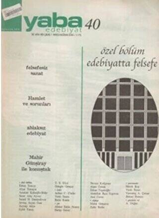 Yaba Edebiyat Dergisi Sayı: 40 - 1