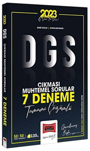 Yargı Yayınları 2023 DGS Çıkması Muhtemel Sorular Tamamı Çözümlü 7 Deneme - 1