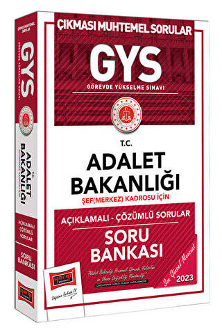 Yargı Yayınları GYS Adalet Bakanlığı Şef Merkez Kadrosu İçin Açıklamalı - Çözümlü Soru Bankası - 1