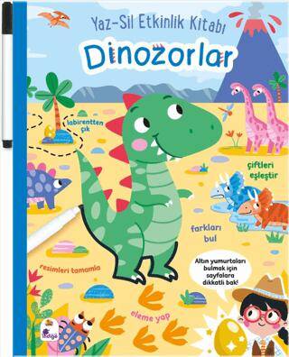 Yaz-Sil Etkinlik Kitabı – Dinozorlar Kalemli - 1