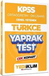 2024 KPSS Ortaöğretim - Ön Lisans Genel Yetenek Türkçe Çek Kopart Yaprak Test - 1