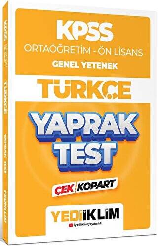 2024 KPSS Ortaöğretim - Ön Lisans Genel Yetenek Türkçe Çek Kopart Yaprak Test - 1