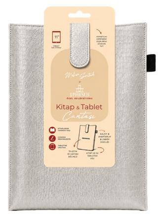 Yeni Nesil Kitap ve Tablet Çantası - Özel Deri Dokulu Gümüş - 1
