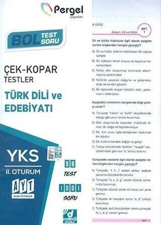 YKS 2. Oturum Türk Dili ve Edebiyatı Çek Kopar Testler - 1