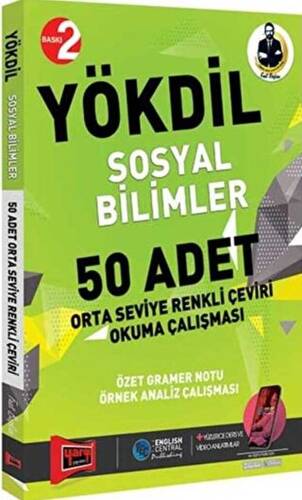 YÖKDİL Sosyal Bilimler 50 Adet Orta Seviye Renkli Çeviri Okuma Çalışması - 1