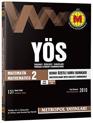 YÖS Matematik 2 İleri Seviye Konu Özetli Soru Bankası - 1